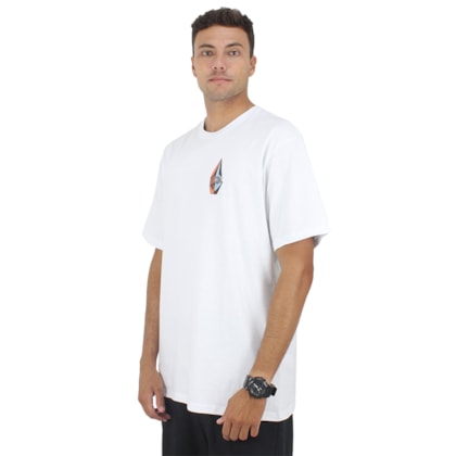 Camiseta Extra Grande Volcom Stoney Fill White Camiseta Extra Grande Volcom Stoney Fill White