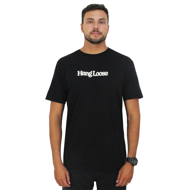 Camiseta Hang Loose Typo Preta