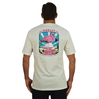 Camiseta Hurley Flamingo Off White