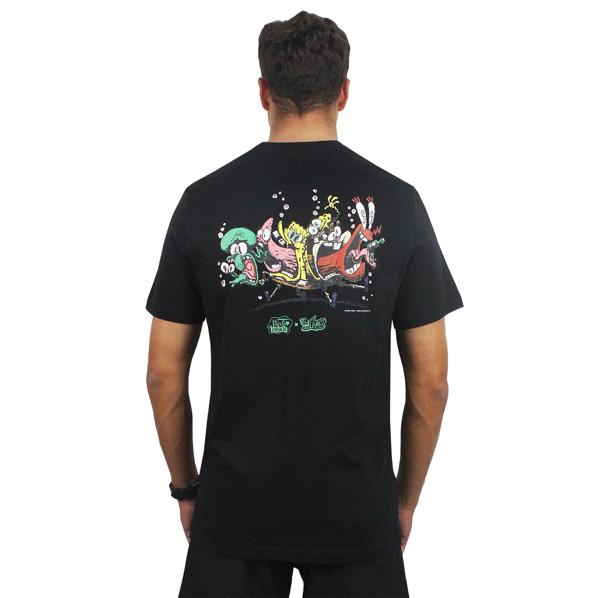 Camiseta Lost x Bob Esponja Crazy Gang Black