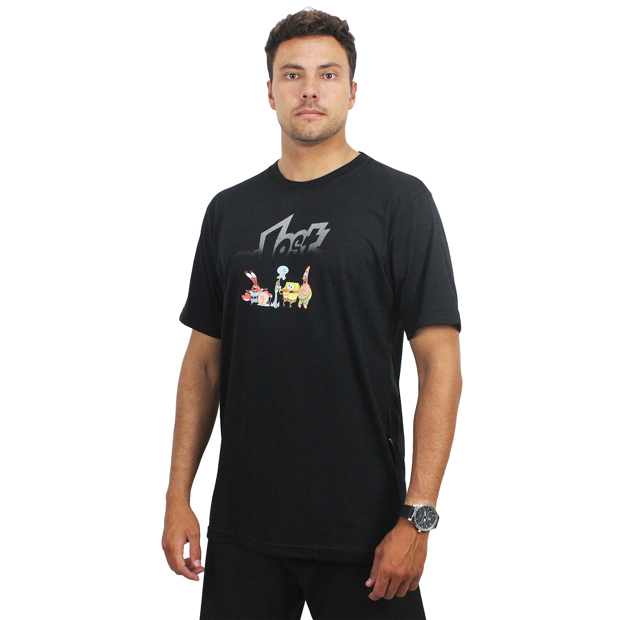 Camiseta Lost x Bob Esponja Fun Black