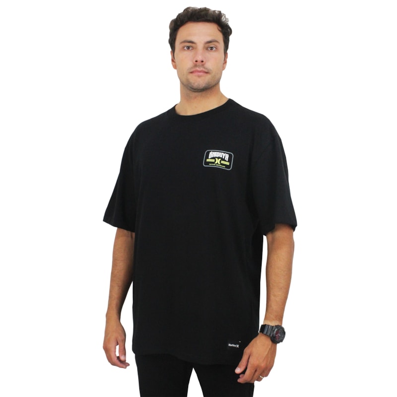 Camiseta Max Fit Hurley x Shibuya Logo Escama Black