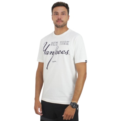Camiseta New Era Action Sunset MBL New York Yankees Off White