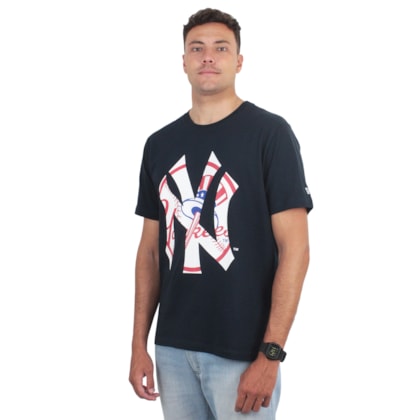 Camiseta New Era MLB New York Yankees World Of Logo Navy