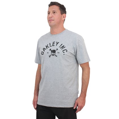 Camiseta Oakley Back To Skull Tee Heather Grey