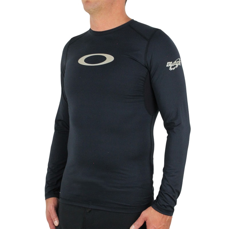 Camiseta Oakley Blade Pro Surf Manga Longa Preta