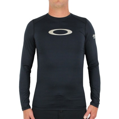 Camiseta Oakley Blade Pro Surf Manga Longa Preta