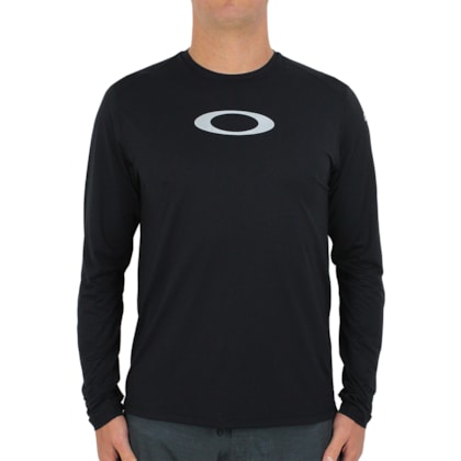 Camiseta Oakley Blade Surf Manga Longa Preta