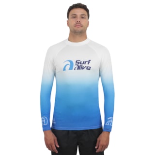 Camiseta para Surf Classic Surf Alive UPF50+ White