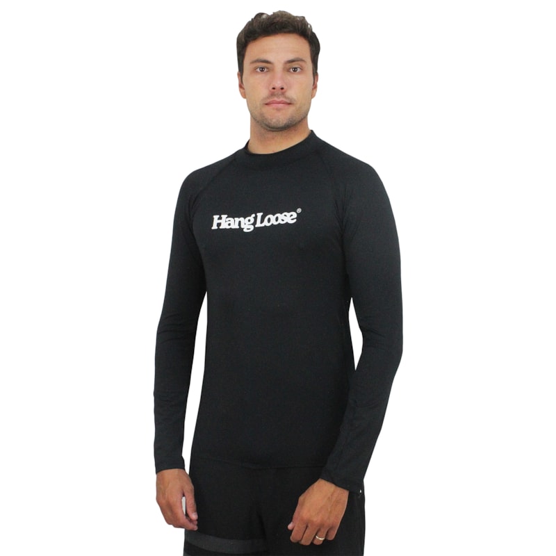 Camiseta para Surf Hang Loose Typo Black
