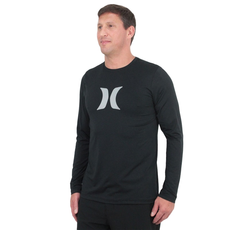 Camiseta para Surf Hurley Tee Icon Black Grey