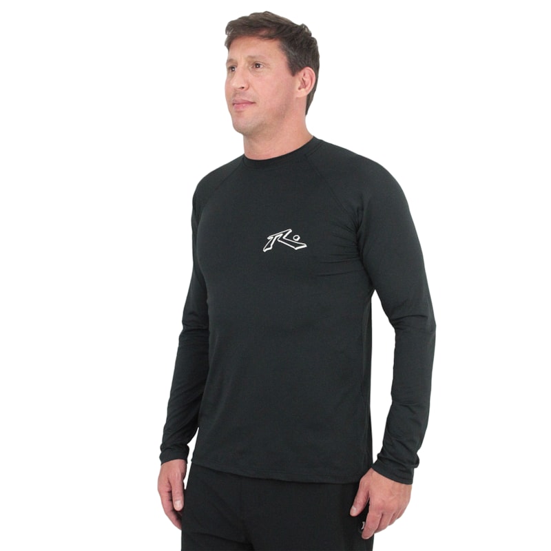 Camiseta para Surf Rusty Long Ride Manga Longa Black