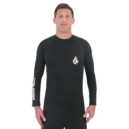 Camiseta para Surf Volcom Lido Solid Manga Longa Black