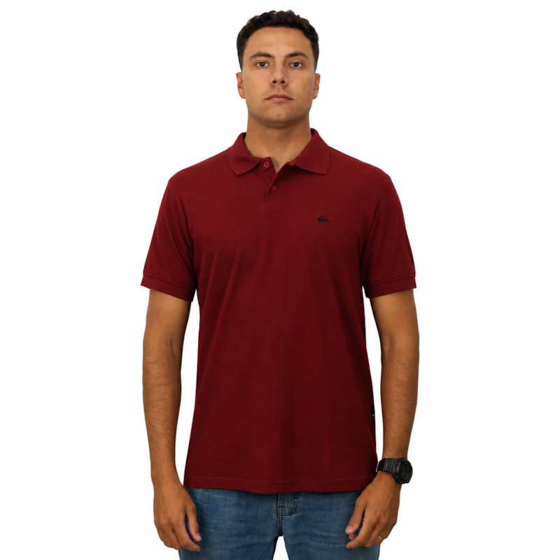 Camiseta Polo Quiksilver Embroidery Piquet Red