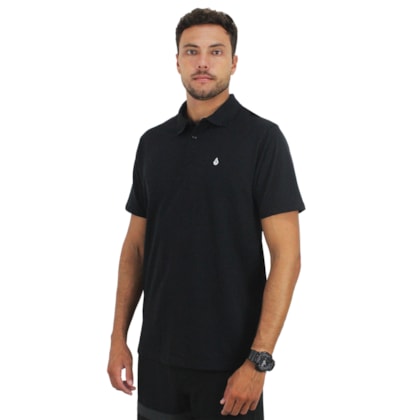 Camiseta Polo Volcom Classic Stone Black White