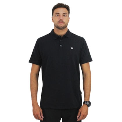 Camiseta Polo Volcom Classic Stone Black White