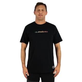 Camiseta Quiksilver Gradient Type New Wave Preta