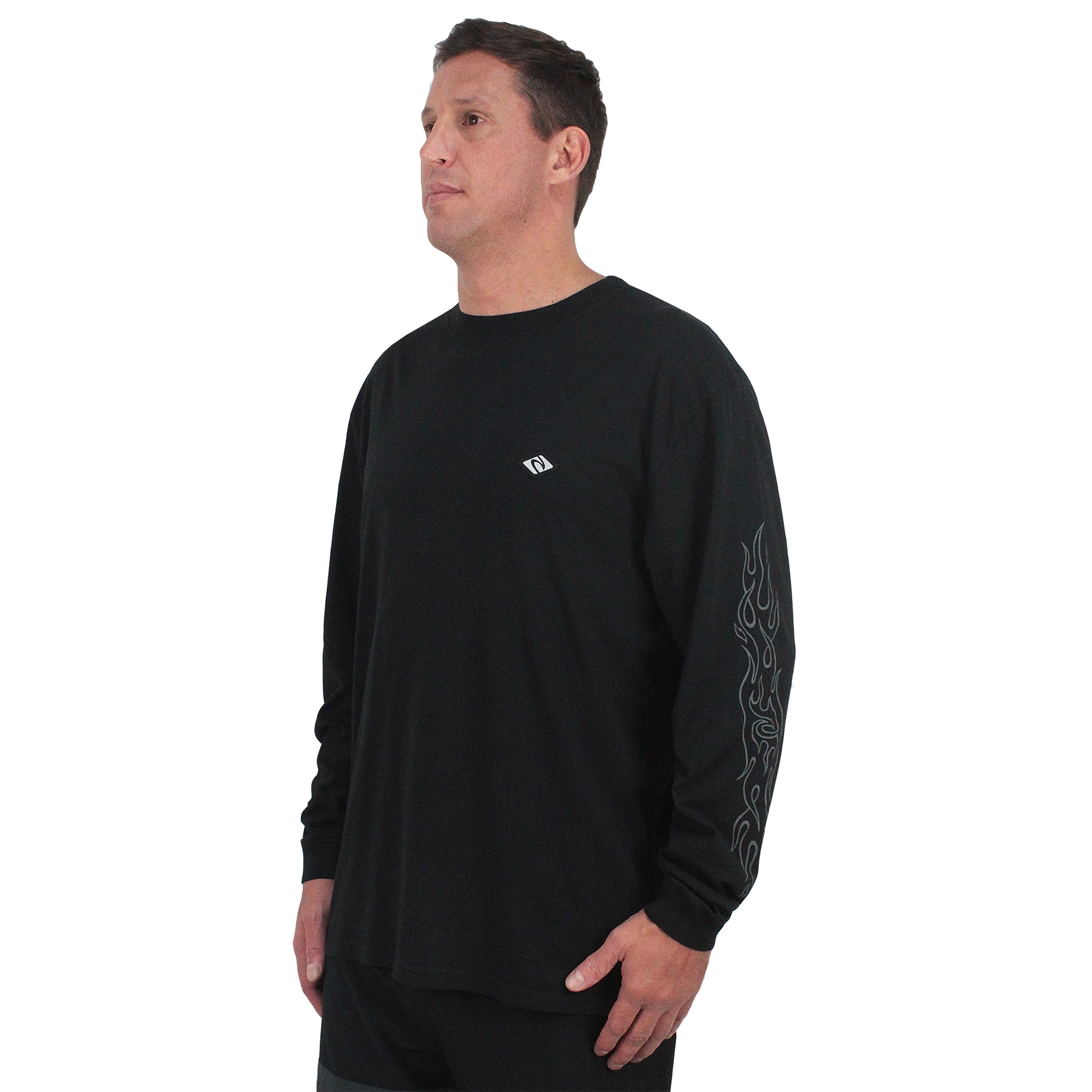 Camiseta Rip Curl Medina Flame Manga Longa Black