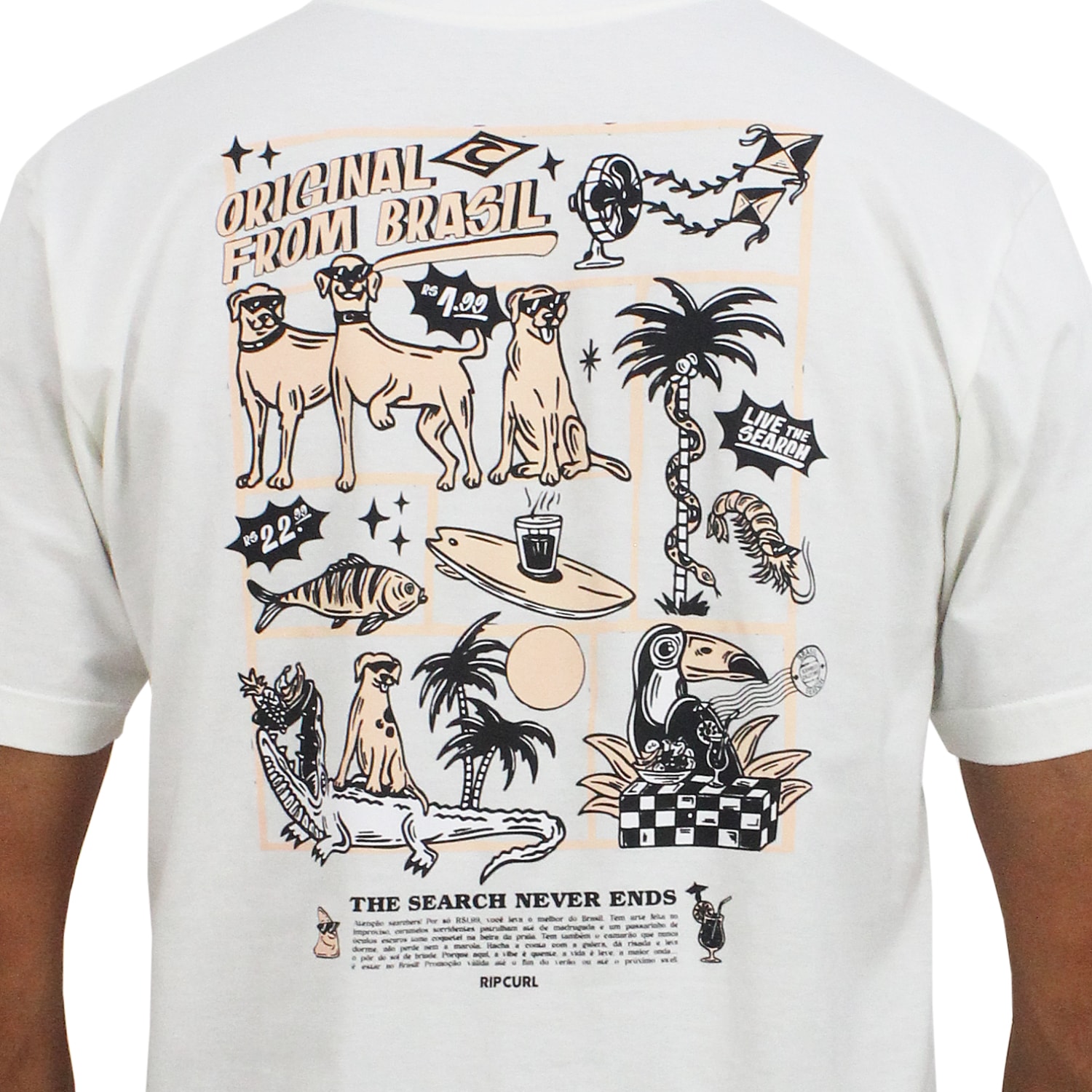 Camiseta Rip Curl Poster Brasil Bone