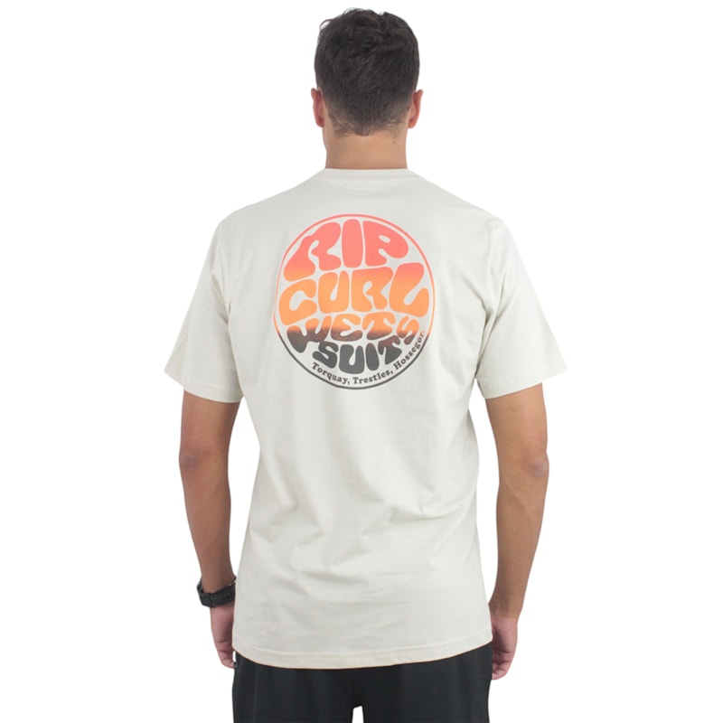 Camiseta Rip Curl Wettie Icon Gradient Vintage White