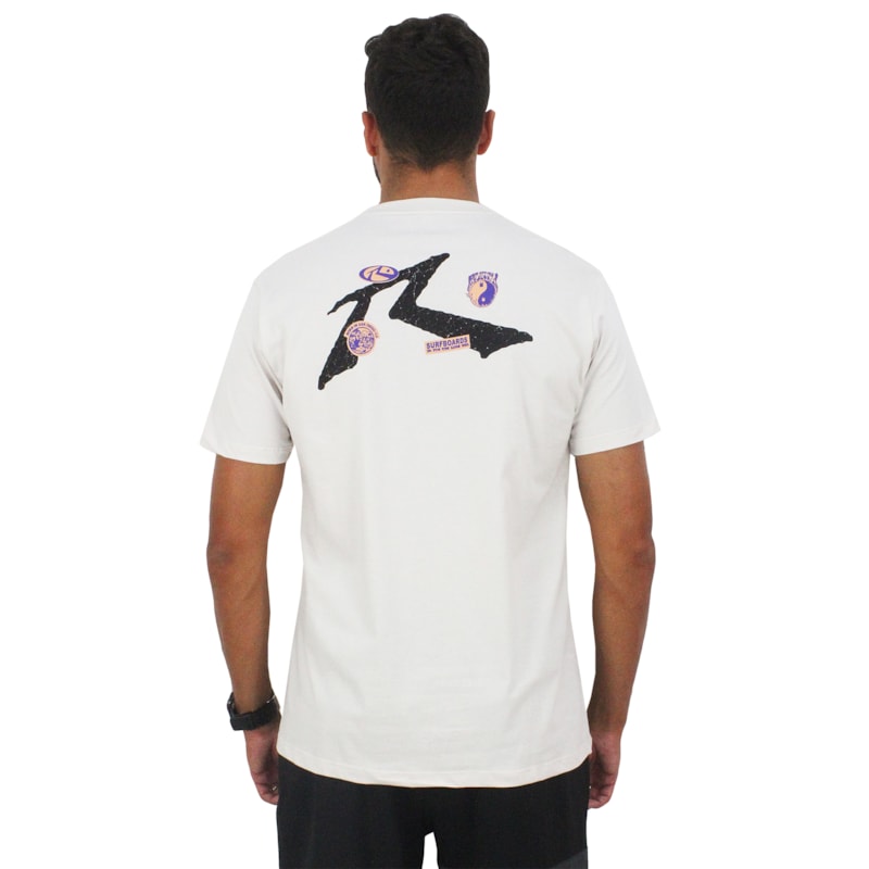 Camiseta Rusty Stickers Bege