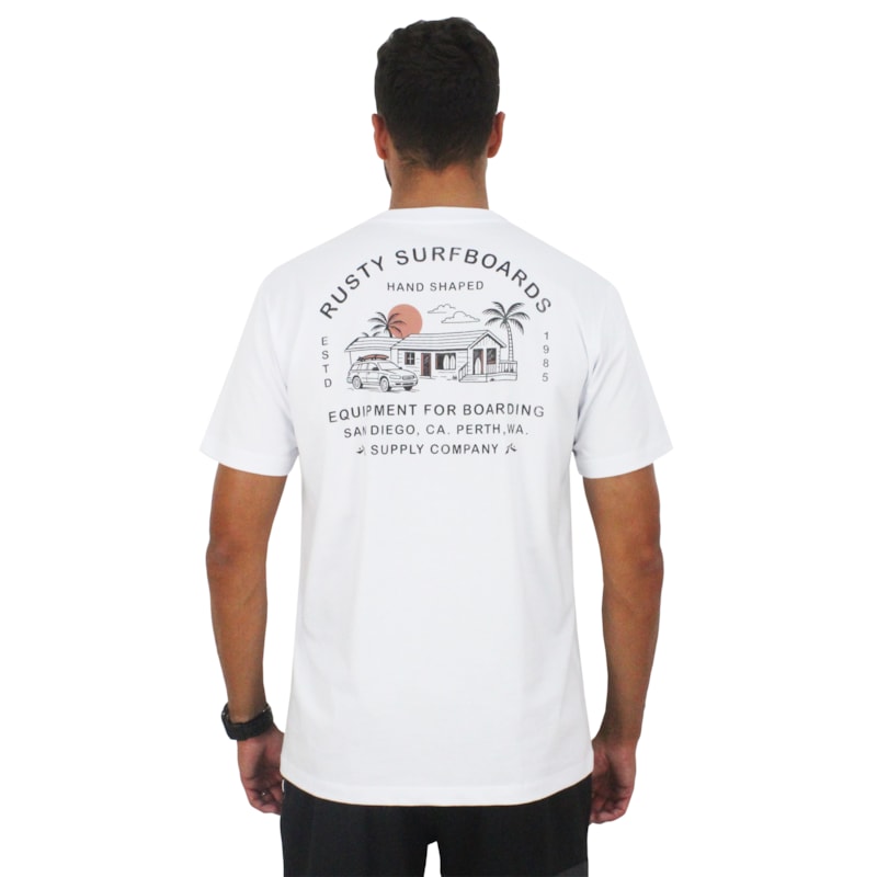 Camiseta Rusty Surf Shop Branca