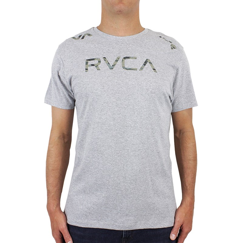 Camiseta RVCA Big RVCA Camo Cinza Mescla