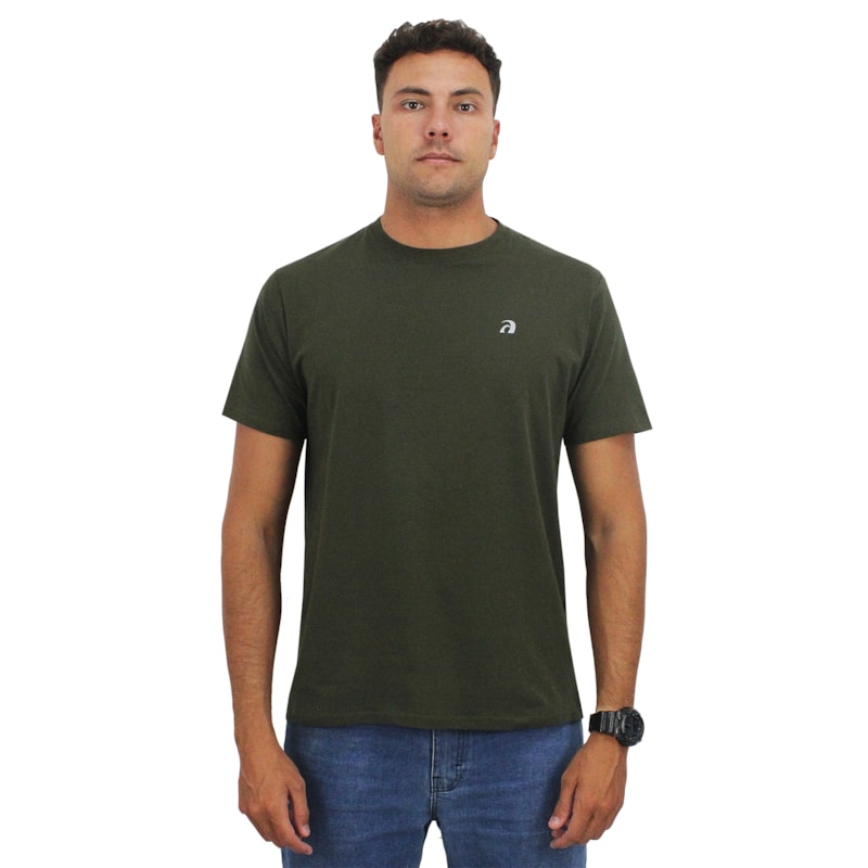 Camiseta Surf Alive Premium Mini Logo Verde Musgo