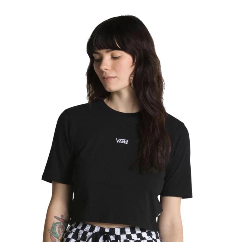 Camiseta Vans Flying V Crew Crop II Black