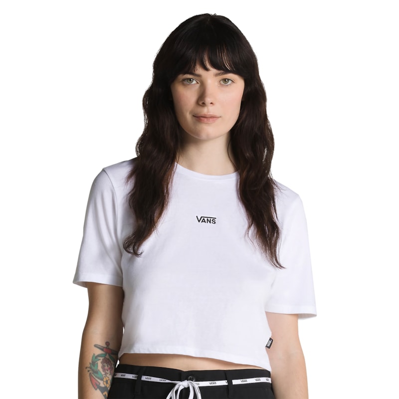 Camiseta Vans Flying V Crew Crop II White