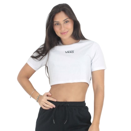 Camiseta Vans Flying V Crew Crop II White