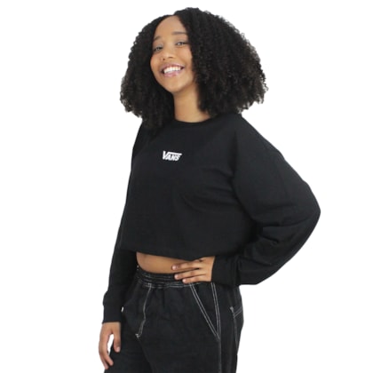 Camiseta Vans Flying V Crop Manga Longa Black