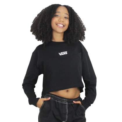 Camiseta Vans Flying V Crop Manga Longa Black