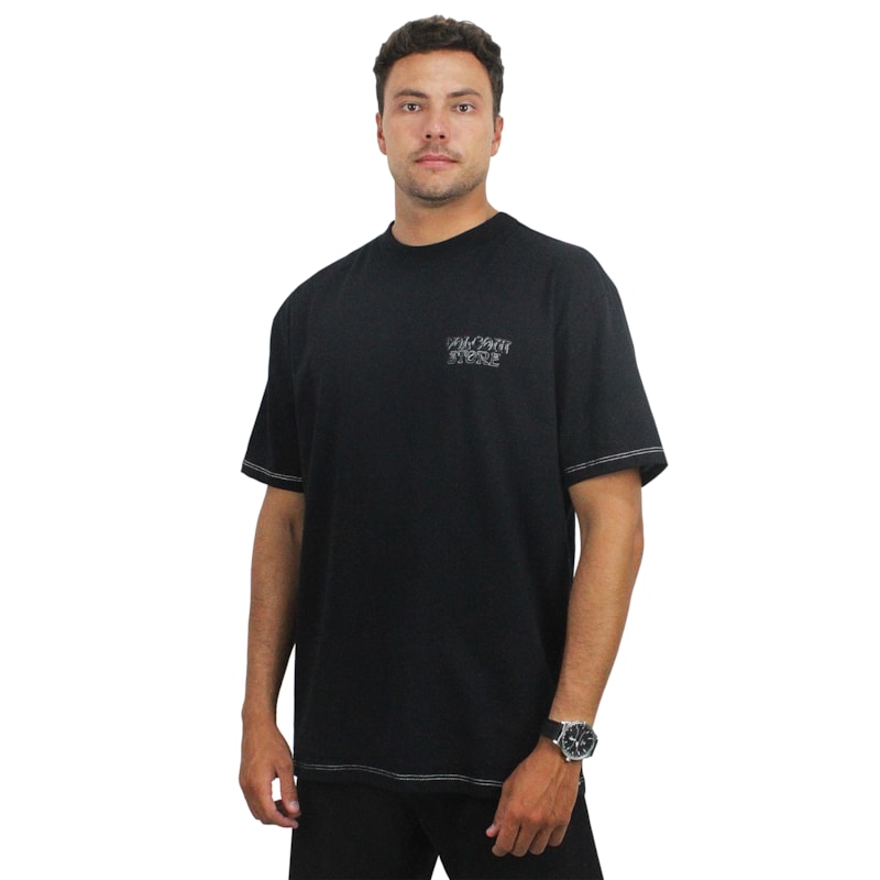 Camiseta Volcom Oversized Time Wave Black