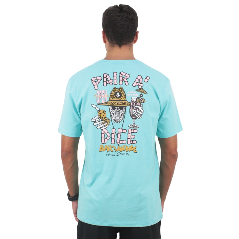 Camiseta Volcom Pair a Dice Azul Neon
