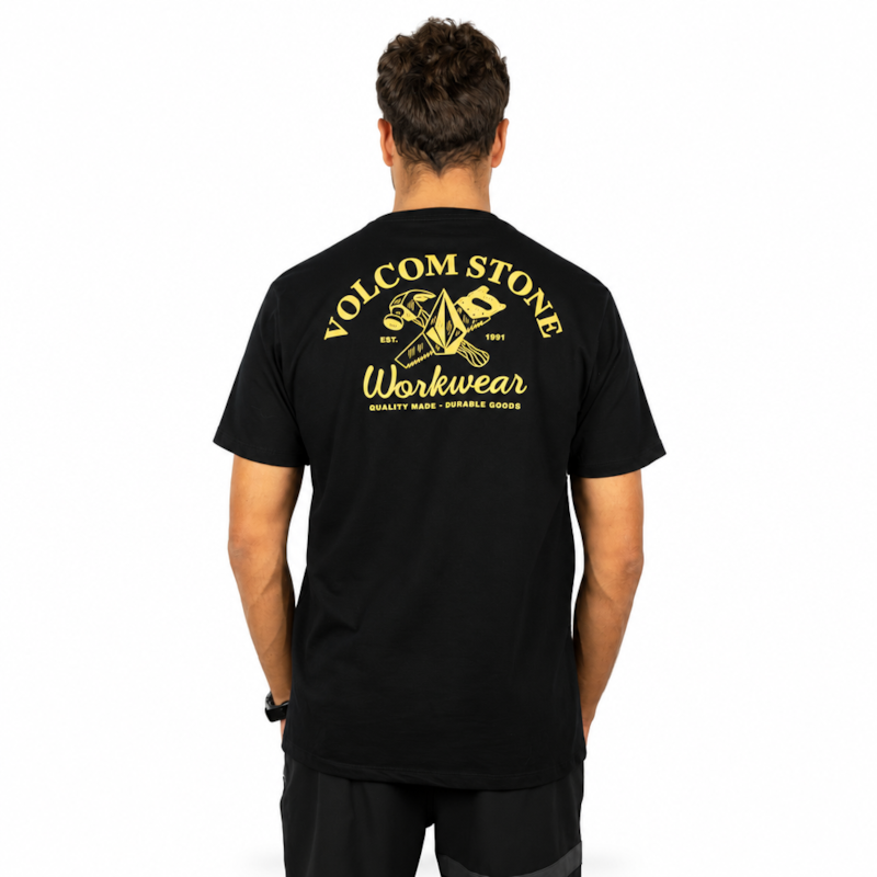 Camiseta Volcom Workwear Cross Cut Preta