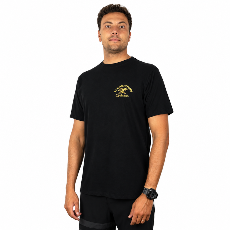 Camiseta Volcom Workwear Cross Cut Preta