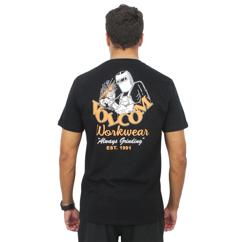 Camiseta Volcom Workwear Grindit Preta