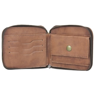 Carteira RVCA Zip Around Light Borwn
