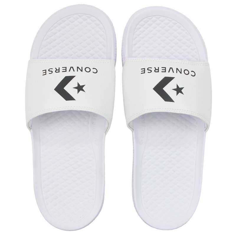 Chinelo Converse Slide On Branco Preto Branco