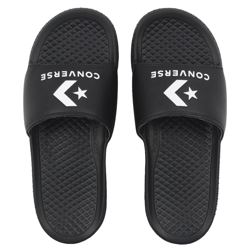 Chinelo Converse Slide On Preto Branco Preto