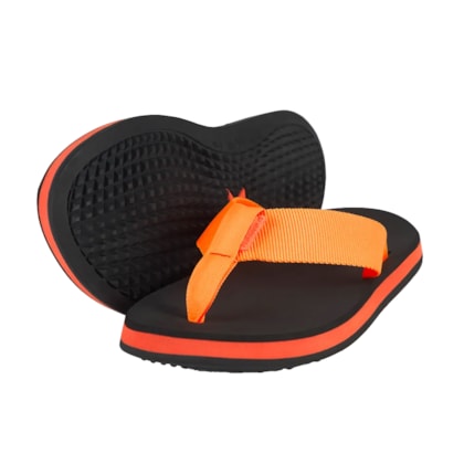 Chinelo Kenner Legend Pro Preto Laranja