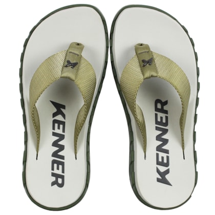 Chinelo Kenner Megah Verde Militar Baunilha Caqui