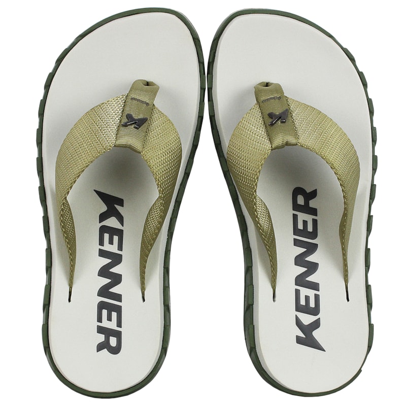Chinelo Kenner Megah Verde Militar Baunilha Caqui