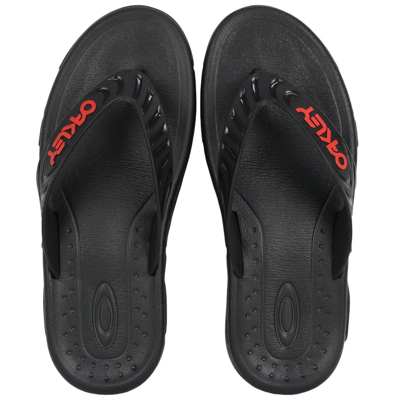 Chinelo Oakley Crowd B1B Black Orange