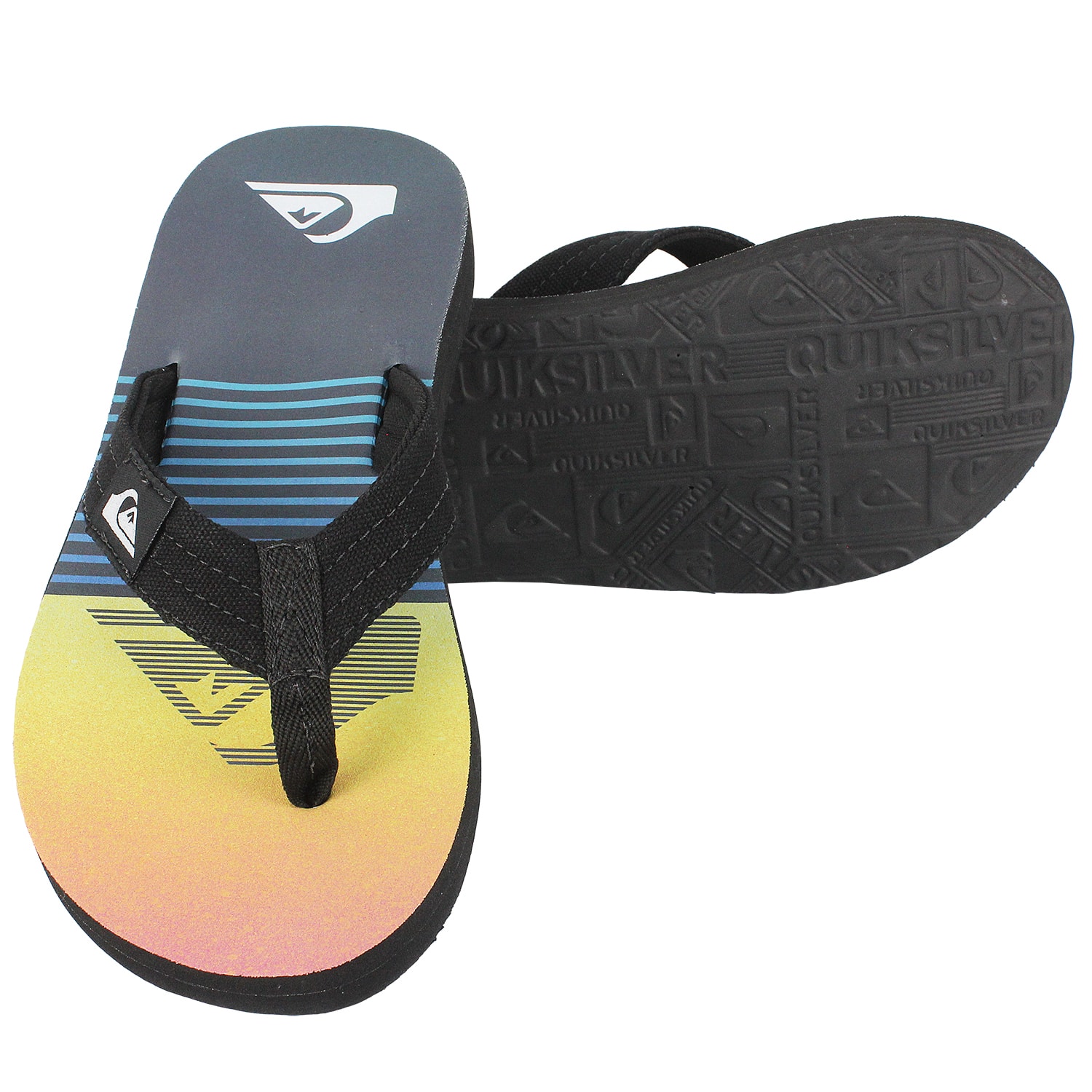 Chinelo Quiksilver Layback Slab Stripe Navy