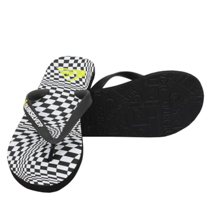 Chinelo Quiksilver Molokai Rave Black White Chinelo Quiksilver Molokai Rave Black White