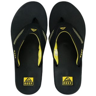 Chinelo Reef Fanning Pregame Black Yellow