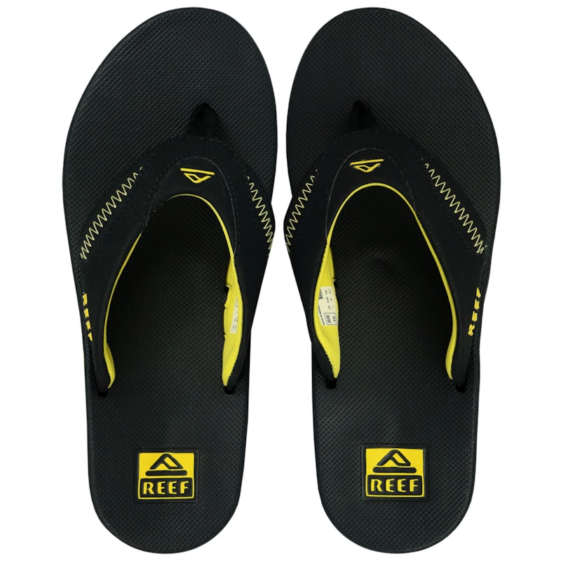Chinelo Reef Fanning Pregame Black Yellow