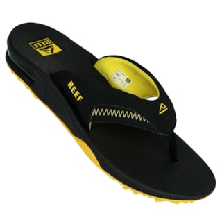 Chinelo Reef Fanning Pregame Black Yellow